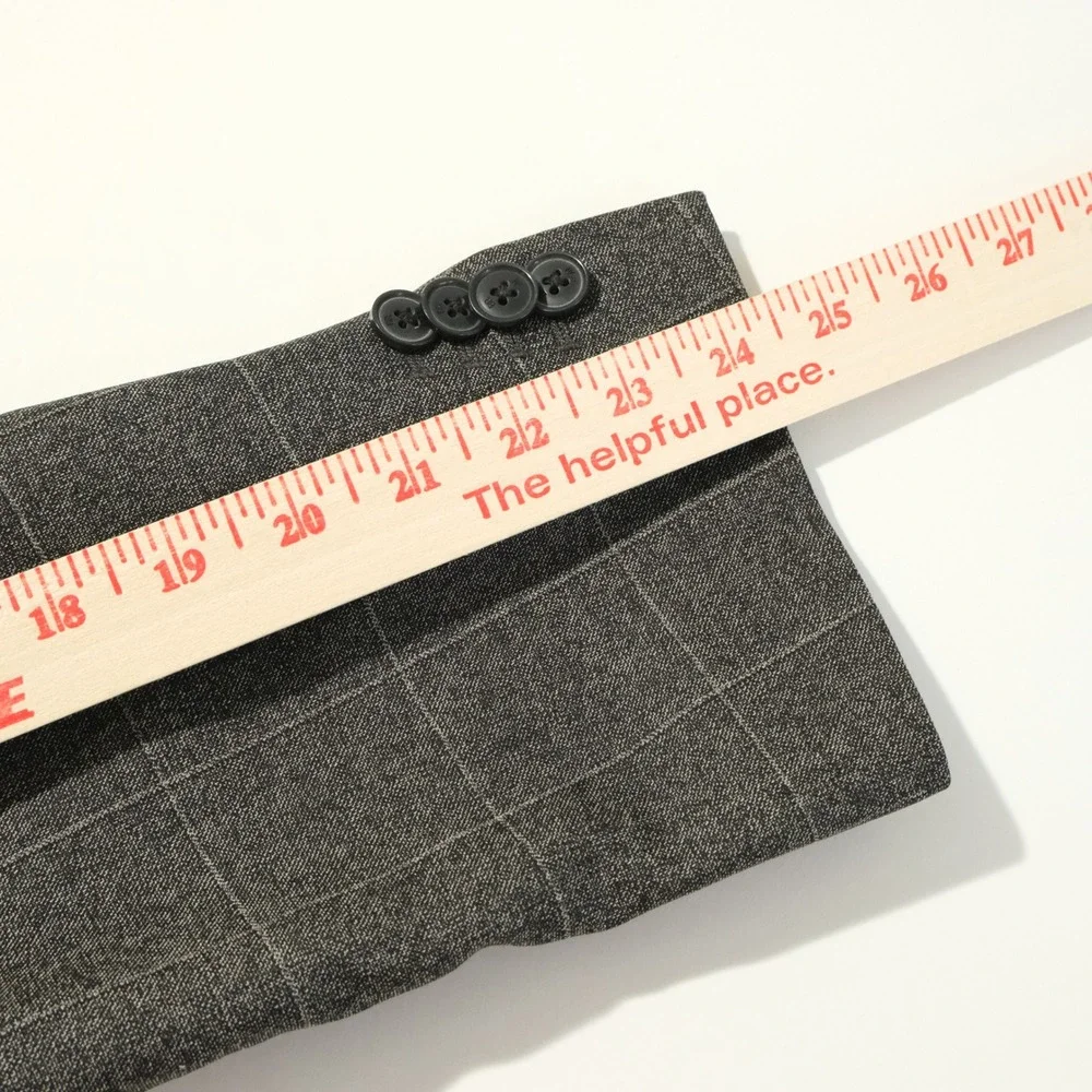 Banana Republic 42R Slim Sport Coat Marzatto Wool Gray Plaid Two Button Vented